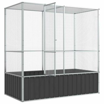 Voli&egrave;re 210,5x107x212 m staal zilverkleurig 7