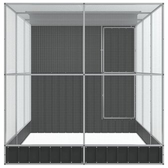 Voli&egrave;re met verlengstuk 416x203x216 cm staal zilverkleurig 4