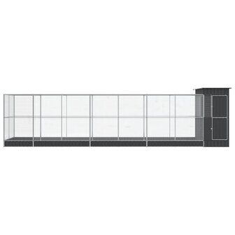 Voli&egrave;re met verlengstuk 830x203x216 cm staal zilverkleurig 3