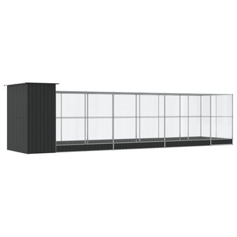 Voli&egrave;re met verlengstuk 830x203x216 cm staal zilverkleurig 5