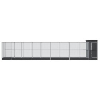 Voli&egrave;re met verlengstuk 1037x203x216 cm staal zilverkleurig 3