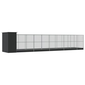 Voli&egrave;re met verlengstuk 1037x203x216 cm staal zilverkleurig 5