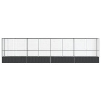 Voli&egrave;re met verlengstuk 834,5x107x212 m staal zilverkleurig 3