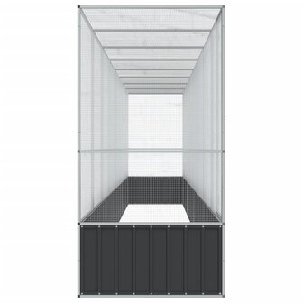 Voli&egrave;re met verlengstuk 834,5x107x212 m staal zilverkleurig 4