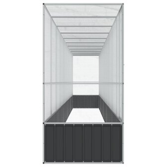 Voli&egrave;re met verlengstuk 1042,5x107x212 m staal zilverkleurig 4