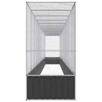 Voli&egrave;re met verlengstuk 1250,5x107x212 m staal zilverkleurig 4