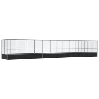 Voli&egrave;re met verlengstuk 1246x207x212 m staal zilverkleurig 5