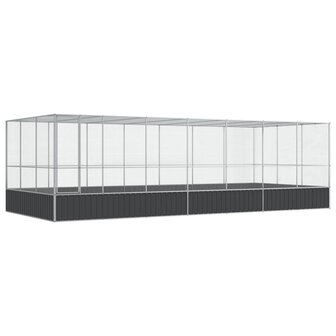 Voli&egrave;re met verlengstuk 725x307x212 m staal zilverkleurig 2