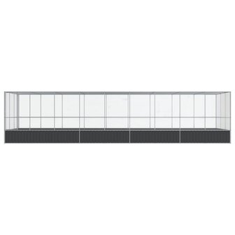 Voli&egrave;re met verlengstuk 932x307x212 m staal zilverkleurig 3