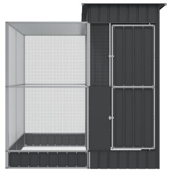 Voli&egrave;re met verlengstuk 209x203x216 cm staal zilverkleurig 3