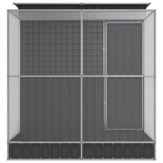 Voli&egrave;re met verlengstuk 209x203x216 cm staal zilverkleurig 4