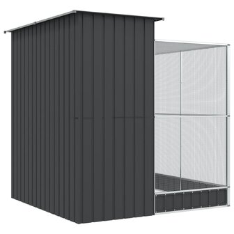 Voli&egrave;re met verlengstuk 209x203x216 cm staal zilverkleurig 5