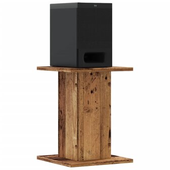 Speakerstandaards 2 st 30x30x40 cm bewerkt hout oud houtkleurig 3