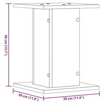 Speakerstandaards 2 st 30x30x40 cm bewerkt hout oud houtkleurig 9