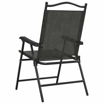 Tuinstoelen 2 st inklapbaar staal en textileen gem&ecirc;leerd grijs 7