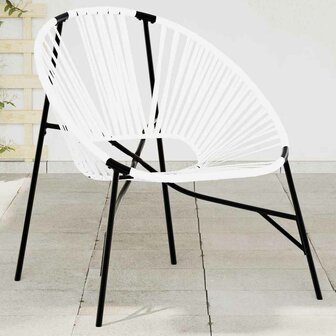 Tuinstoel Egg poly rattan zwart wit 1