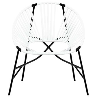 Tuinstoel Egg poly rattan zwart wit 4