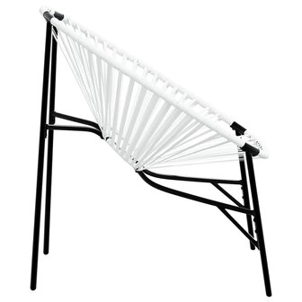Tuinstoel Egg poly rattan zwart wit 5
