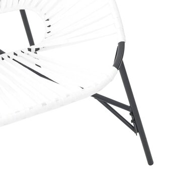 Tuinstoel Egg poly rattan zwart wit 7