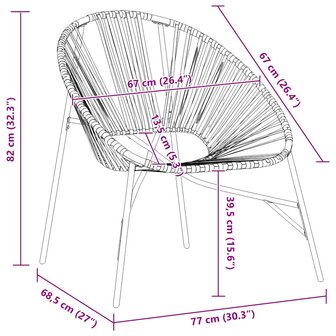 Tuinstoel Egg poly rattan zwart wit 8