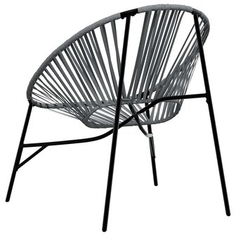 Tuinstoel Egg poly rattan zwart en lichtgrijs 6