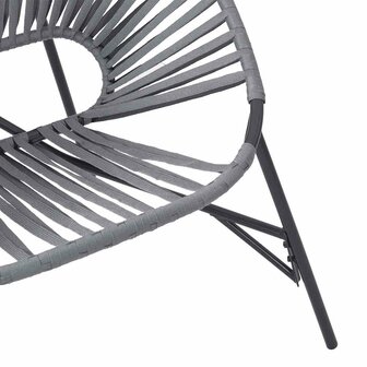 Tuinstoel Egg poly rattan zwart en lichtgrijs 7