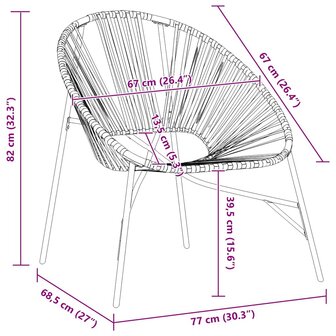 Tuinstoel Egg poly rattan zwart en lichtgrijs 8