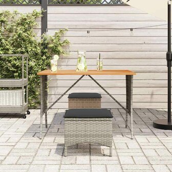3-delige Tuinset met kussens poly rattan grijs 3