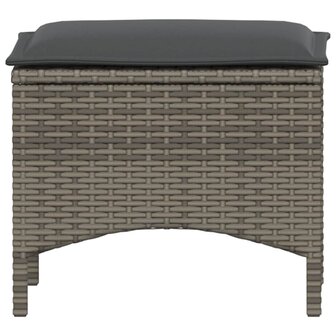 3-delige Tuinset met kussens poly rattan grijs 8