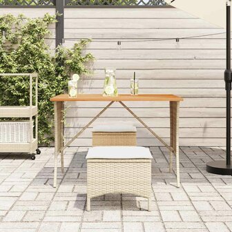 3-delige Tuinset met kussens poly rattan beige 3
