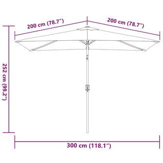 Parasol met metalen paal 300x200 cm antraciet 8
