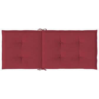 Tuinstoelkussens 2 st hoge rug 120x50x3 cm stof wijnrood 7