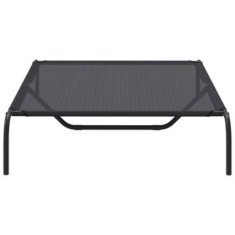 Hondenmand verhoogd 130x80x20 cm textiel en staal zwart 5