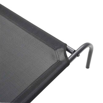 Hondenmand verhoogd 130x80x20 cm textiel en staal zwart 7