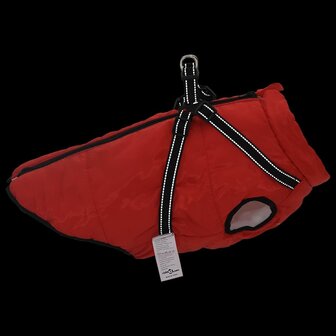Hondenjas met harnas waterdicht reflecterend rood L48 6
