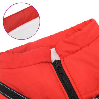 Hondenjas met harnas waterdicht reflecterend rood L48 7