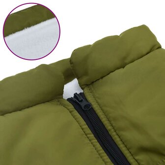 Hondenjas met harnas waterdicht reflecterend legergroen L48 7