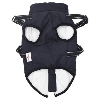 Hondenjas met harnas waterdicht reflecterend marineblauw L24 5