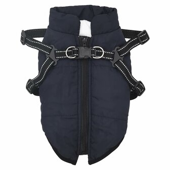 Hondenjas met harnas waterdicht reflecterend marineblauw L32 2