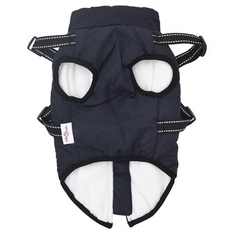 Hondenjas met harnas waterdicht reflecterend marineblauw L36 5