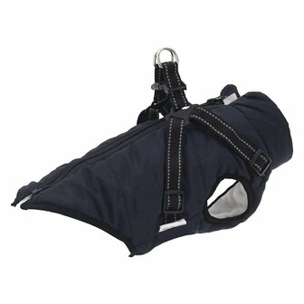 Hondenjas met harnas waterdicht reflecterend marineblauw L40 1