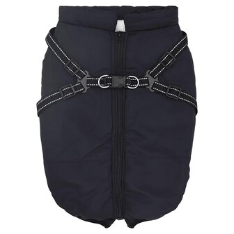 Hondenjas met harnas waterdicht reflecterend marineblauw L48 2