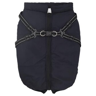 Hondenjas met harnas waterdicht reflecterend marineblauw L68 2