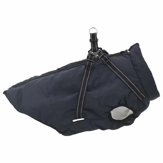 Hondenjas met harnas waterdicht reflecterend marineblauw L68 4