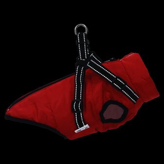 Hondenjas met harnas waterdicht reflecterend rood L32 6