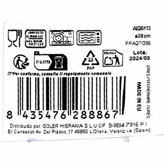Pastabord La Mediterr&aacute;nea Aelia &Oslash; 28 cm (6 Stuks) 4