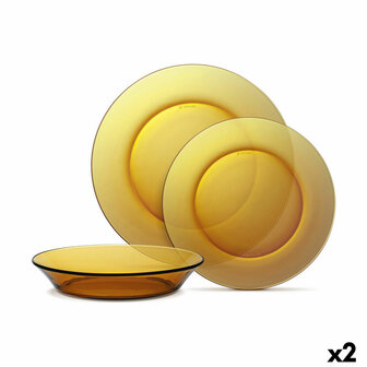 Serviesset Duralex Lys Amber 18 Onderdelen (2 Stuks) 1