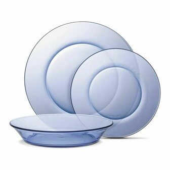 Serviesset Duralex Lys Blauw 12 Onderdelen (2 Stuks) 2