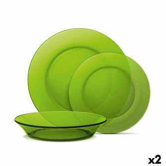 Serviesset Duralex Lys Groen 12 Onderdelen (2 Stuks) 1