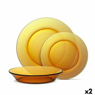Serviesset Duralex Lys Amber 12 Onderdelen (2 Stuks) 1